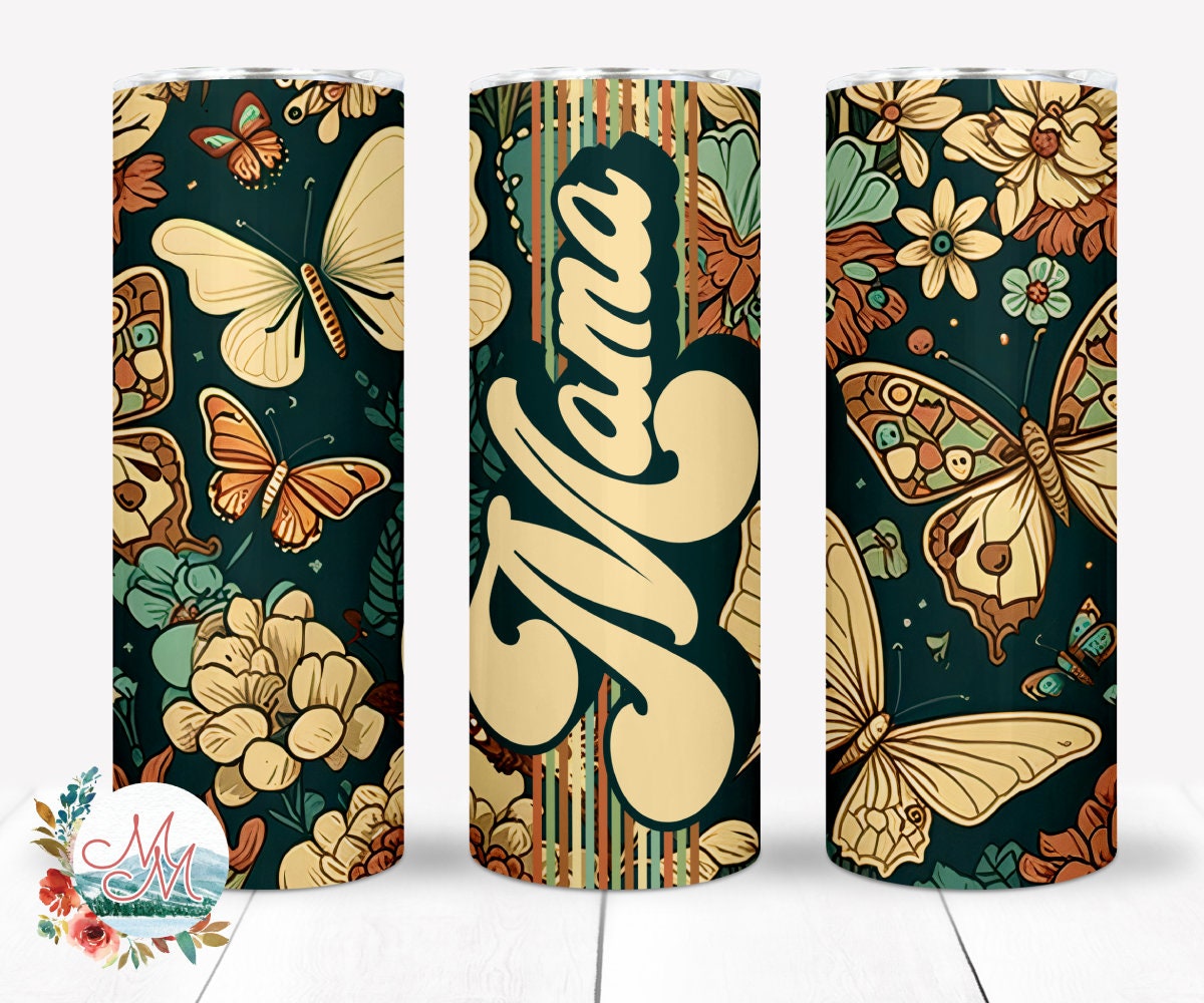 Retro Mama Tumbler PNG | Tumbler Mama Sublimation | Boho Floral Tumbler ...