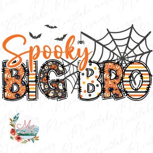 Gruseliger großer Bruder Halloween PNG | Gruselige Big Bro Kid Sublimation | Gruseliger Bruder Kleinkind Herbst Digitale Design-Datei | Spooky Boy Download