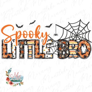Gruseliger kleiner Bruder Halloween PNG | Gruselige kleine Bro Kid Sublimation | Gruselige Bruder Baby Kleinkind Herbst Digitale Designdatei | Gruseliger Junge