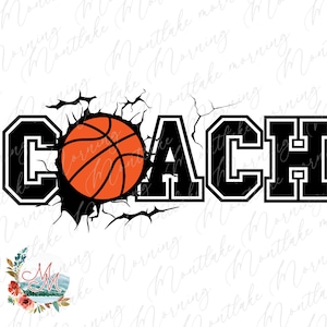 PNG de treinador de basquete para sublimação | Temporada de basquete png | Camiseta esportiva | Design digital da vida do basquete para homens ou mulheres | Equipe Mãe