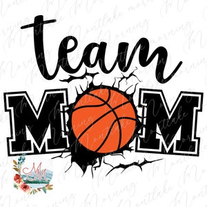 Basketball Team Mom PNG für Sublimation | Basketball Saison png | Sport T-Shirt | Basketball Life Digitales Design | Niedliche Basketball Mom png