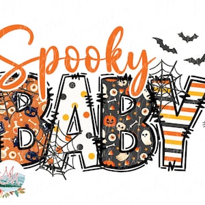 Bebé espeluznante de Halloween PNG / Sublimación de Halloween para mamá y yo / Camiseta de otoño para mamá y yo / Archivo de diseño de Halloween para niños pequeños / Mamá y mini