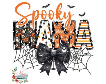 Spooky Mama Halloween PNG | Coquette Spooky Mama Halloween PNG | Spooky Mama Bow PNG | Halloween Mom Mommy and Me Digital Design File png
