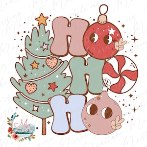 Ho Ho Ho Retro Hippie PNG | Vintage Christmas Sublimation | Cute Christmas Digital Design File | Boho Hippie Holiday | Peace Love Vibes