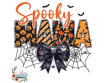 Spooky Mama Halloween PNG | Coquette Spooky Mama Halloween PNG | Spooky Mama Bow PNG | Halloween Mom Mommy and Me Digital Design File png