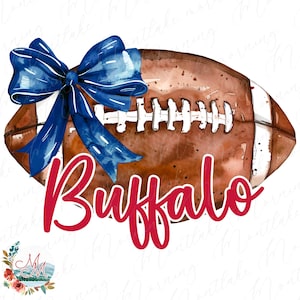 Buffalo Fußball PNG | kokette New York Fussball | Buffalo New York Sublimation | Fußball und Schleife Clipart | Sport-Team-Digital-Datei