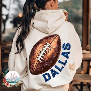 Dallas Football PNG | Dallas Glitter Football png | Arquivo de Design Digital de Futebol Glittery do Texas Feminino | | Download de Sublimação de Equipe Esportiva