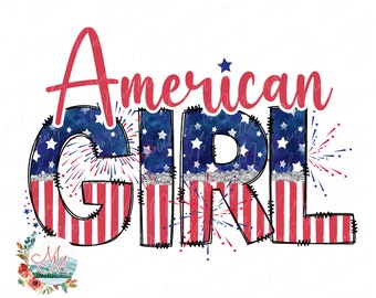 American Girl PNG | 4th of July Mini Sublimation | July 4th Mommy and Me Design | Patriotic Baby PNG | America Digital File | Fourth of July