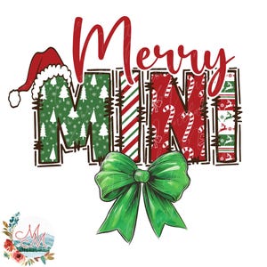 Feliz Mini Coquette PNG / Feliz Mini Navidad DTF DTG Sublimación / Feliz Mama Mini Holiday Bow Diseño Digital Descargar Archivo / Jolly Mini
