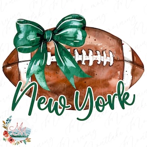 New York Football PNG / Coquette New York Football / Sublimazione del New York Football / Clipart di calcio e arco / File digitale della squadra sportiva