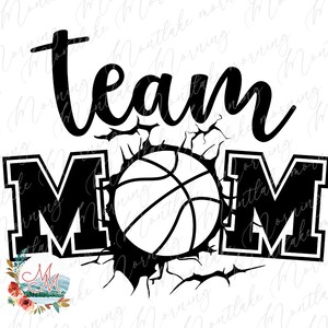Equipe de Basquete Mom PNG para Sublimação | Temporada de basquete png | Camiseta esportiva | Design Digital de Vida no Basquete | Linda mãe de basquete png