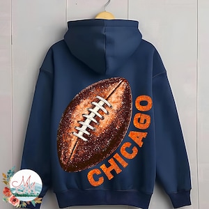 Futebol de Chicago PNG | Arquivo de Futebol Glitter de Chicago | Design Digital de Futebol Glitter de Illinois Feminino | Download de Sublimação de Equipe Esportiva