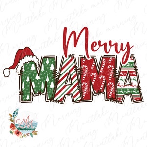 Feliz Mamãe PNG | Sublimação Familiar Combinada de Natal | Arquivo de design digital de Natal de chapéu de Papai Noel fofo | Férias, mamãe, e, mim Clipart