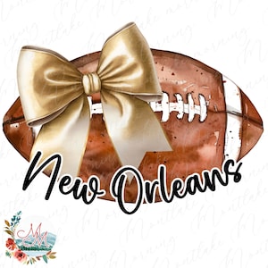 Futebol PNG de Nova Orleans | Coquete Louisiana Futebol | Sublimação de futebol de Nova Orleans | Arquivo Digital de Futebol e Arco | Equipe De Esportes PNG