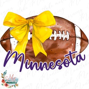 Coquete Futebol PNG | Sublimação de futebol de Minnesota | Design de futebol americano | Clipart de arco de futebol | Equipe Esportiva Digital de Minneapolis