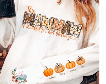 Dieses Mawmaw ist dankbar für ihre Segen PNG | Herbst Mamaw DTF DTG Sublimation | Erntedank Oma Digital Download | Nana Ärmel Design