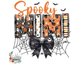 Spooky Mimi Halloween PNG | Coquette Spooky Mimi Halloween png | Spooky Mimi Bow PNG | Halloween Grandma Gramma Nana Grammy Digital Design