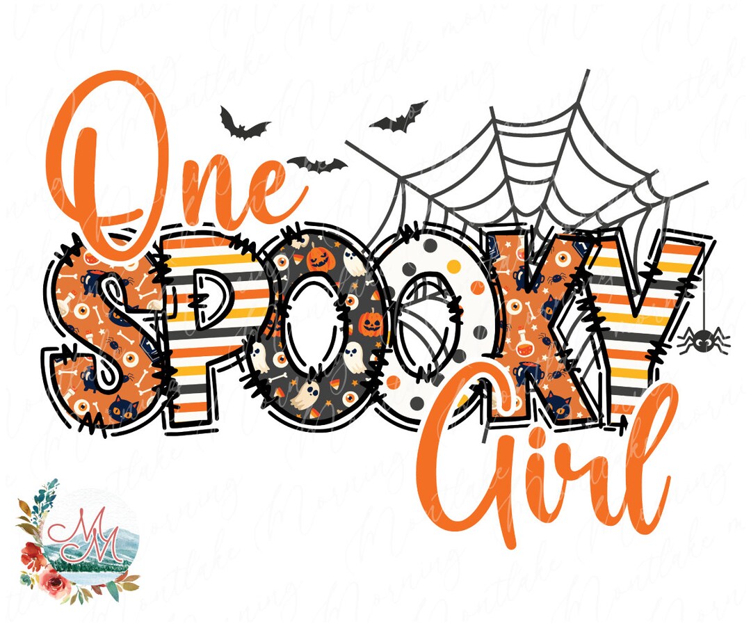 One Spooky Girl Halloween PNG Toddler Girl Halloween Sublimation Baby Girl Fall Tshirt Little