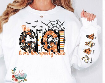 This Gigi Loves Her Spooky Crew PNG DTF DTG Sublimation | This Gigi Loves Her Boos | Spooky Gigi Fall Halloween Digital Design File Download