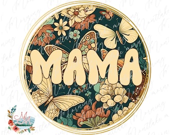Boho Mama PNG | Retro Mom Sublimation | Momma Clipart | Hippie Floral Design | Mother&#39;s Day Digital File | Hippy Flower Design | Mamma PNG