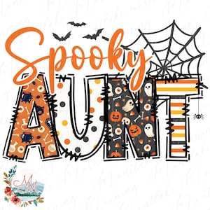 Gruselige Tante Halloween PNG | Halloween Mama und ich Sublimation | Gruseliges AUnite Herbst T-Shirt png | Halloween Tante Design Designdatei Download