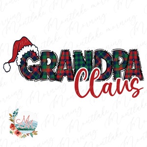 Vovô Noel PNG | Natal Xadrez Mamãe e Família Sublimação | Arquivo de design digital de Natal de chapéu de Papai Noel bonito | Feriado, vovô Clipart