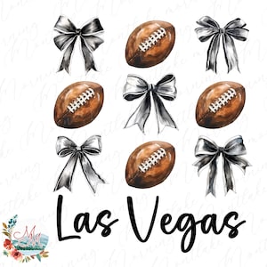 Coquette Football PNG / Las Vegas Football / American Football Design / Football e fiocchi Clipart / Nevada Sports Team Download digitale File