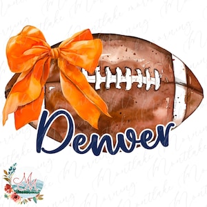 Coquete Futebol PNG | Sublimação de Futebol Denver | Design de futebol americano | Clipart de arco de futebol | Arquivo digital da equipe esportiva do Colorado