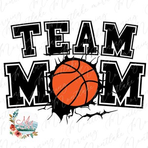Equipe de Basquete Mom PNG para Sublimação | Temporada de basquete png | Camiseta esportiva | Design Digital de Vida no Basquete | Linda mãe de basquete png