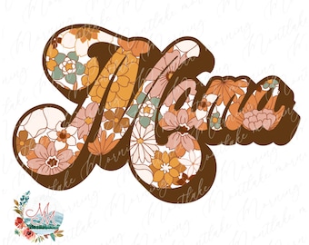 Floral Mama PNG | Retro Mom Sublimation | Boho Floral Clipart | Hippie Momma Design | Mother's Day Digital File | Hippy Flower Design | Mom