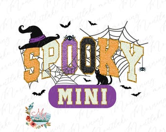 Griezelige mini-Halloween-png | Halloween Mama en ik Varsity Letter-sublimatiebestand | Schattige griezelige baby herfst digitaal ontwerp downloaden | Herfst: png