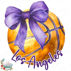 Coquette Basketball PNG | Los Angeles Basketball PNG | Design de Basquete da Califórnia | Clipart de Basquete e Arco | Arquivo Digital de Equipe Esportiva