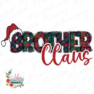 Bruder Claus PNG | Weihnachten karierte Passende Familie Sublimation | Niedliche Weihnachtsmütze mit Weihnachtsmannmütze Digitales Design | Urlaub Mama und ich Clipart