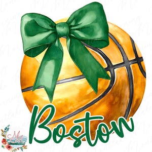 Basquete de Boston PNG | Coquette Basquete PNG | Design de Basquete de Massachusetts | Basquete e Arco | Arquivo de Download Digital de Equipe Esportiva