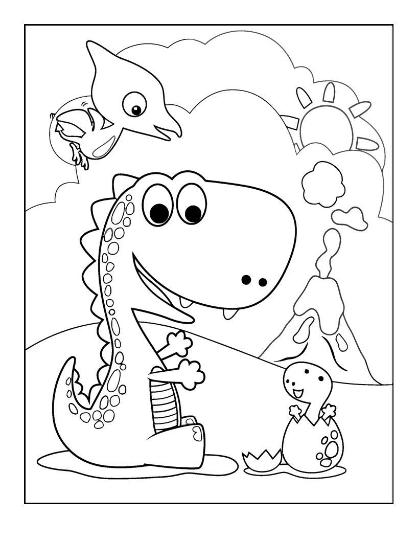 50 Dinosaur Coloring Pages | Digital Download - Etsy