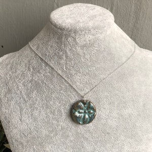 Ceramic Necklace Gray and Blue Pendant, Adjustable Necklace elegant seashore vibes light ceramic jewelry 40 cm silver chain