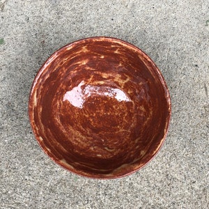 Handmade Ceramic Bowl with Coils Ochre Shino Glaze and Bare Beige Clay image 4