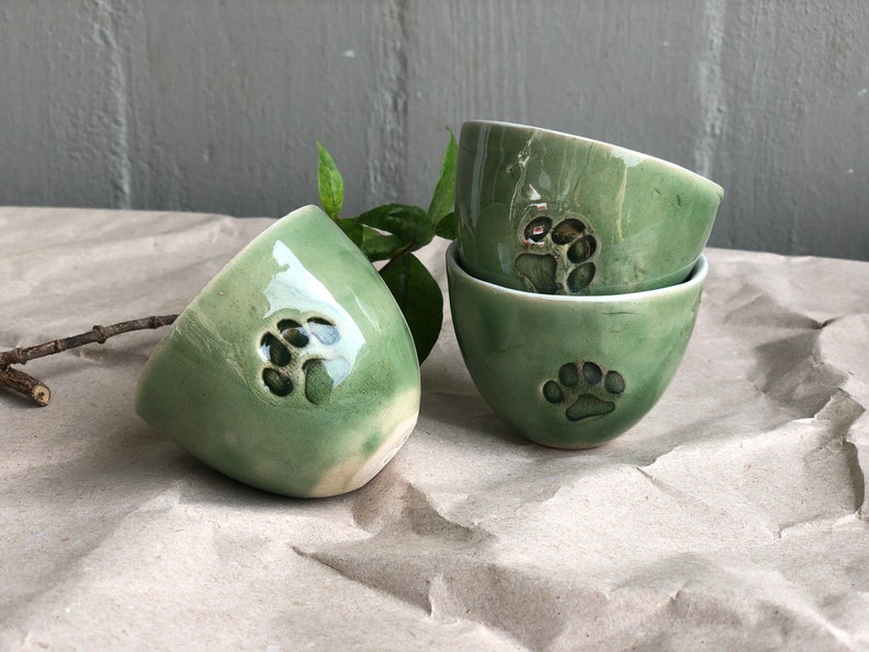 Ceramic Espresso Cup, Cat Paw Mug, handmade pottery image 2