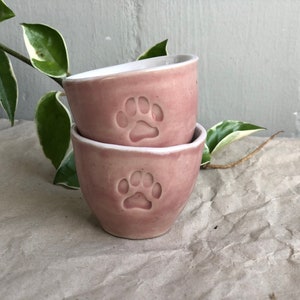 Ceramic Espresso Cup, Cat Paw Mug, handmade pottery image 1