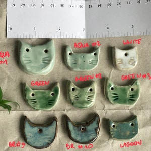 Ceramic Cat Pendant Shape Mix Colorful Cat Necklace Cat Head Handmade image 4