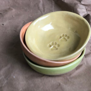 Handmade Ceramic Cat bowl with cat paws Custom PREORDER Cat food dish, Ceramic Sauce Dish, ring dish Yellow