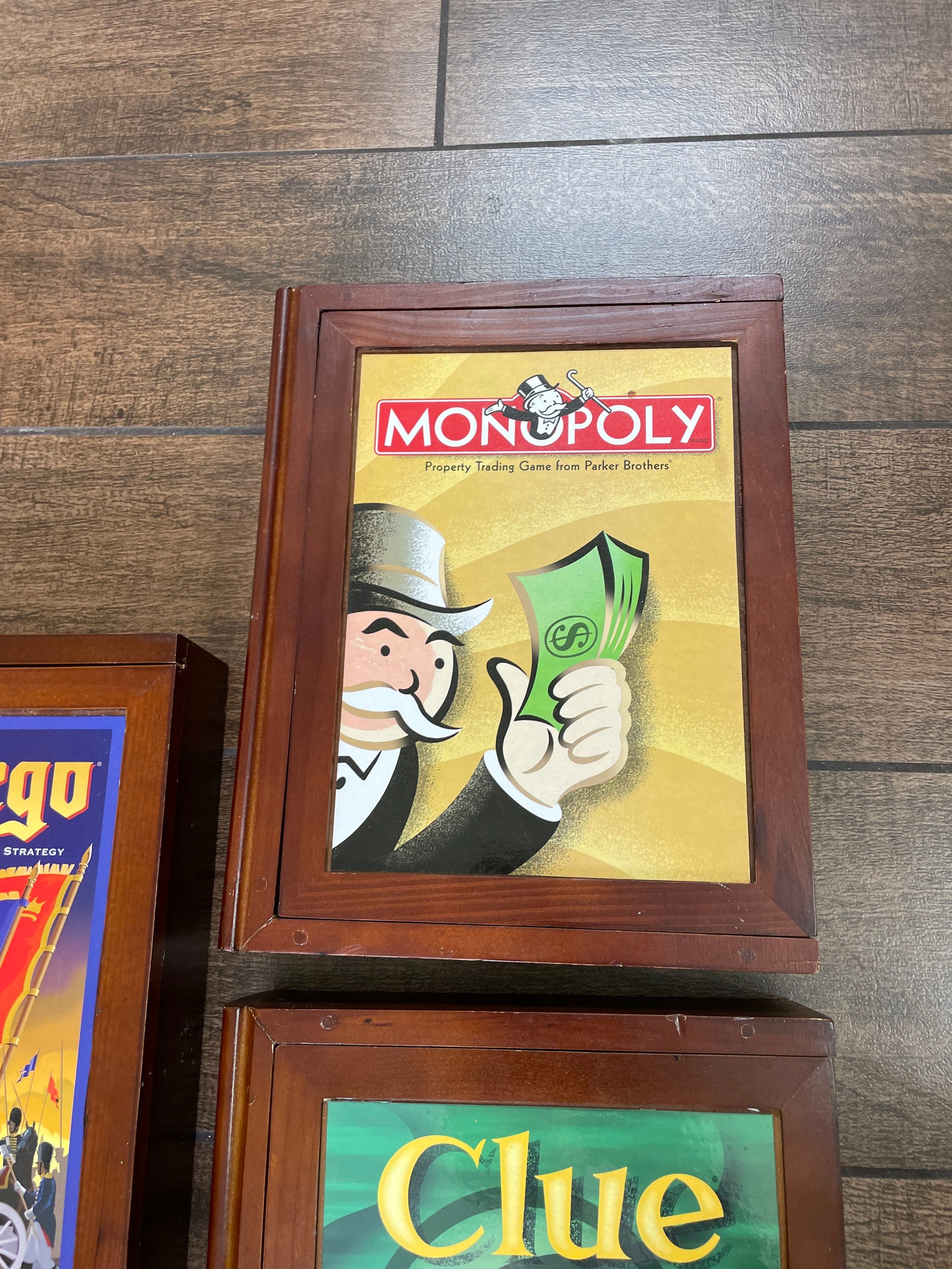 Monopoly Vintage Game Collection Book Shelf Edition Wooden Box Etsy