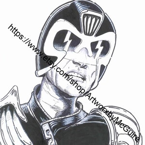 Judge Dredd of 2000AD (Eastwood, Original A3 Artwork)