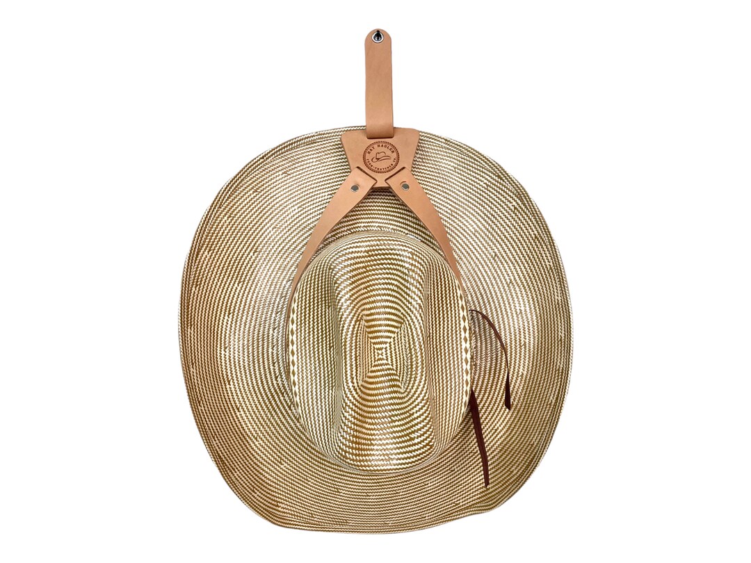 Leather Hat Holder to Hang on Wall , Hat Holder for Cowboy Hat, Hat Holder for Fedoras, Leather