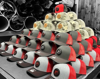 Custom Leather Patch Hats, Richardson 112 Trucker Hats, Custom Promotional Hats, Personalized Richardson 112 Hats, US Leather Patch Hats