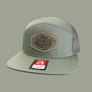 Bulk Leather Patch Hats, Richardson 168 7 Panel Hats, Custom Promotional Hats, Personalized Richardson 168 7 Panel Hats, Leather Patch Hats