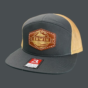 Bulk Leather Patch Hats, Richardson 168 7 Panel Hats, Custom Promotional Hats, Personalized Richardson 168 7 Panel Hats, Leather Patch Hats