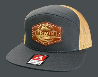 Bulk Leather Patch Hats, Richardson 168 7 Panel Hats, Custom Promotional Hats, Personalized Richardson 168 7 Panel Hats, Leather Patch Hats
