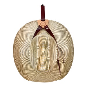 Leather Hat Holder to Hang on Wall , Hat Holder for Cowboy Hat, Hat Holder for Fedoras, Leather Hat Accessory, Leather Hat Holder