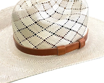 Adjustable Leather Hatband, Bridle Leather Hatband, U.S. Leather Hatband, 3/4" Leather Hatband, Vegetable Tanned Leather Hatband